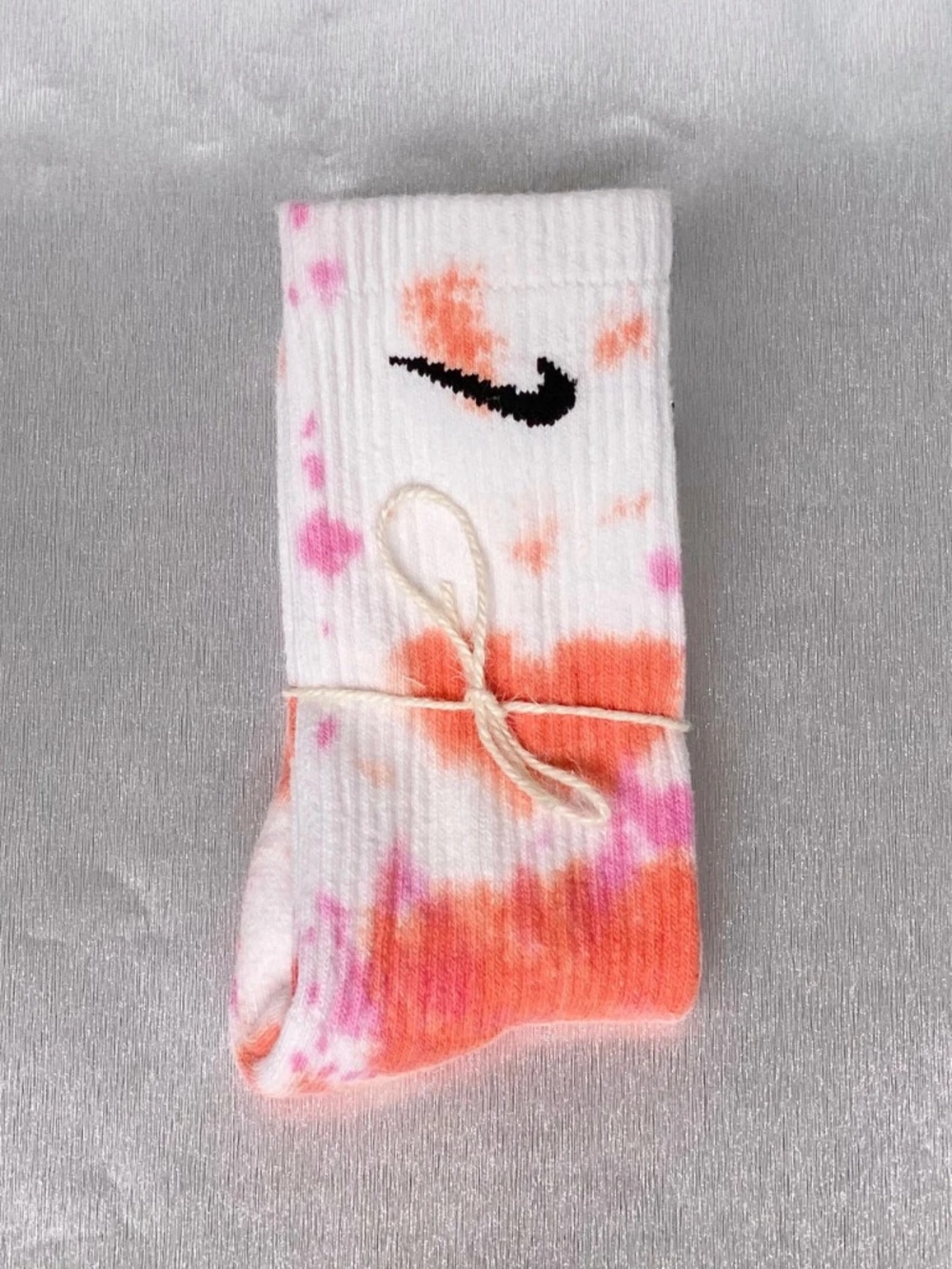 Butter Rum Taffy Tie Dye Crew Socks Adult Medium